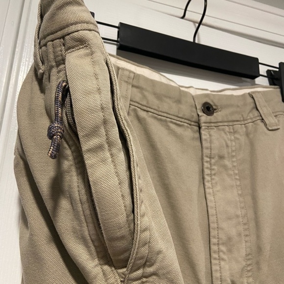 L.L. Bean Mens Size 32X30 Cotton Khaki Flannel Lined Chino Pants Zip Pocket - Picture 8 of 14